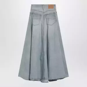 Balenciaga Light blue maxi godet denim skirt