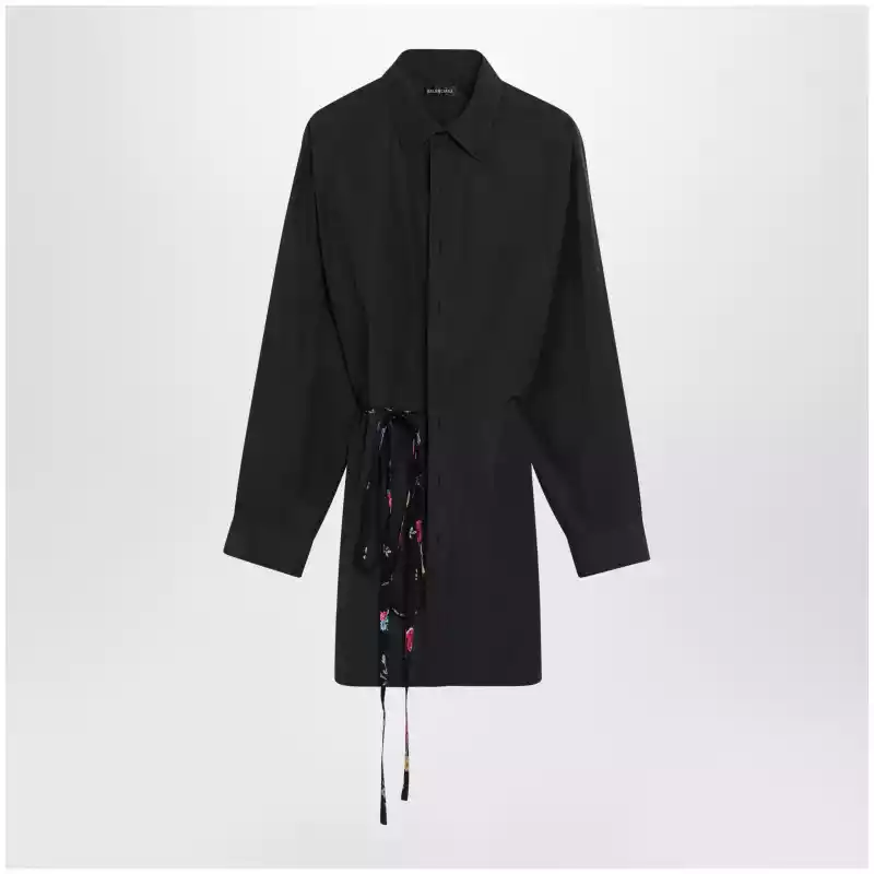Balenciaga Short dress with floral waist belt
