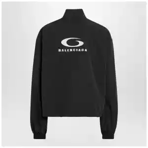 Balenciaga Black washed Loop Sports Icon zip jacket