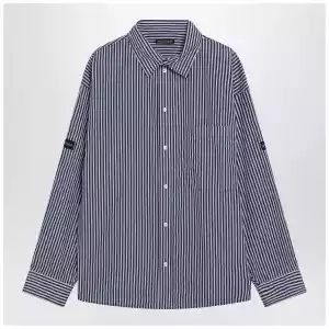 Balenciaga Oversize navy blue and white striped shirt