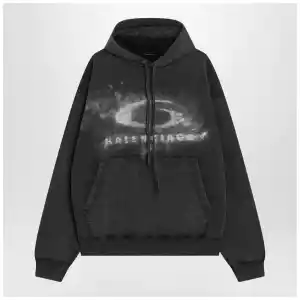 Balenciaga Black faded Crayon Loop oversize hoodie