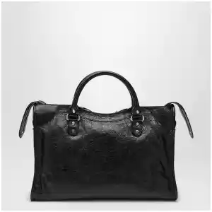 Balenciaga Le City Medium bag in Arena lambskin leather black