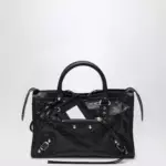 Balenciaga Le City small lambskin leather bag in black