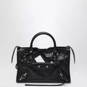 Balenciaga Le City small lambskin leather bag in black