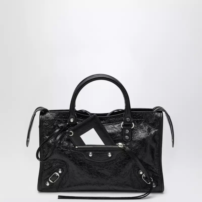 Balenciaga Le City small lambskin leather bag in black