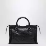 Balenciaga Le City small lambskin leather bag in black