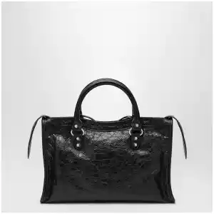 Balenciaga Le City small lambskin leather bag in black