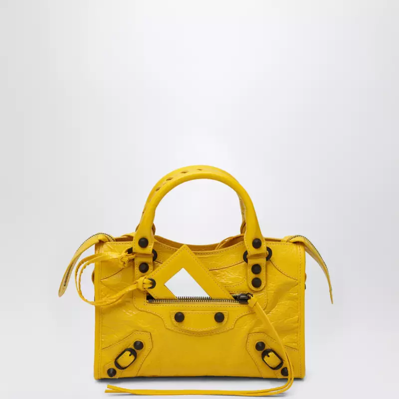 Balenciaga Le City Mini handbag in Arena lambskin yellow