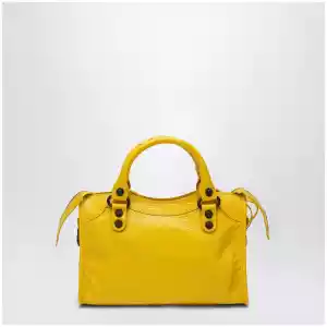 Balenciaga Le City Mini handbag in Arena lambskin yellow