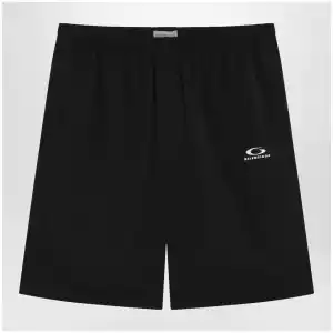 Balenciaga Black Bermuda shorts in Loop Sports Icon technical polyamide