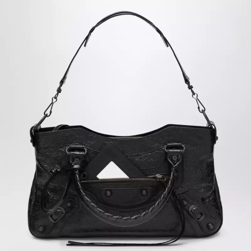 Balenciaga Le City First lambskin leather handbag in black