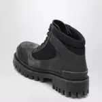 Balenciaga Combat Strike low lace-up suede boots brown/black