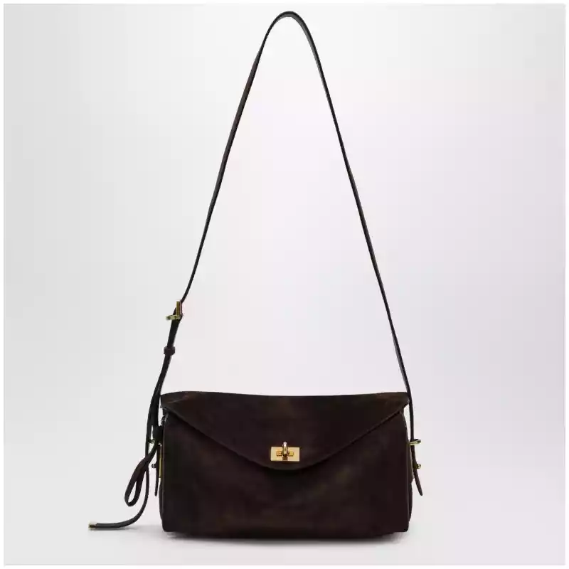 8681022ACJ0_S_BALEN-2362.a-1 Balenciaga Le 7 Medium suede calfskin shoulder bag in Moka/Ruby