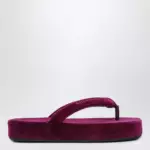 Balenciaga Jet Lag stretch velvet flip-flops in purple