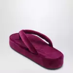 Balenciaga Jet Lag stretch velvet flip-flops in purple