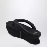 Balenciaga Gaeta thong sandals in satin, black