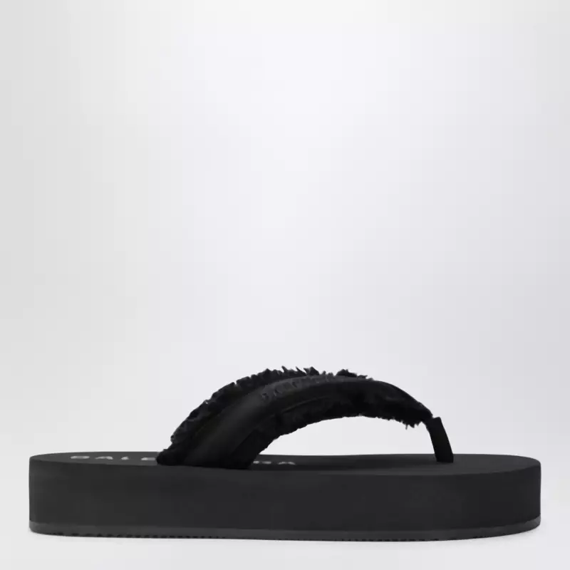 Balenciaga Jet Lag thong sandals in black satin