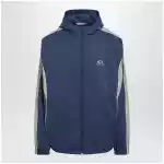 Balenciaga Washed-effect technical satin track jacket in navy