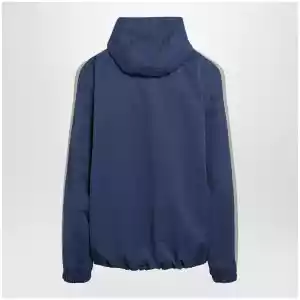 Balenciaga Washed-effect technical satin track jacket in navy