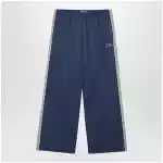 Balenciaga Washed technical satin track pants in marine blue