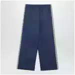Balenciaga Washed technical satin track pants in marine blue