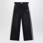 Balenciaga Denim trousers with dark brown and black trims