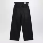 Balenciaga Denim trousers with dark brown and black trims