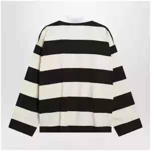 Balenciaga Striped jersey polo shirt in cotton, brown