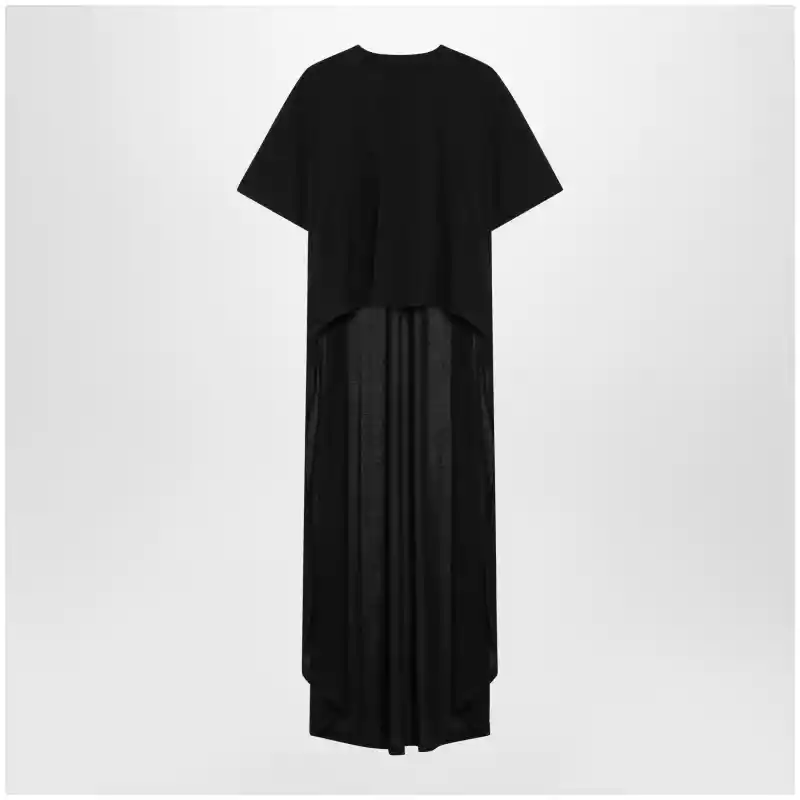 Balenciaga Black maxi train T-shirt in cotton jersey