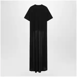 Balenciaga Black maxi train T-shirt in cotton jersey