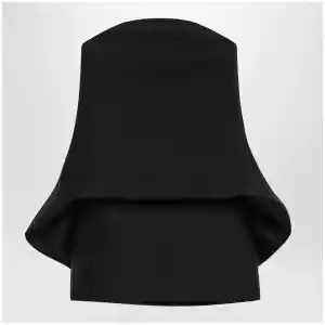 Balenciaga Mini balloon bustier dress in wool and silk black