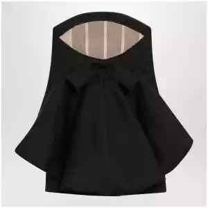 Balenciaga Mini balloon bustier dress in wool and silk black