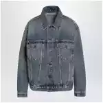 Balenciaga Kick cotton denim jacket in dirty vintage blue