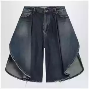 Balenciaga Tulipano women's denim bermuda shorts in Dark Ocean