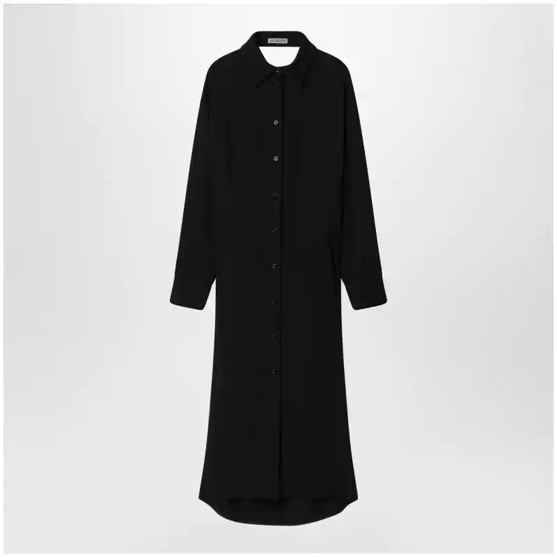Balenciaga Black shirt dress in wool and silk