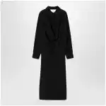 Balenciaga Black shirt dress in wool and silk