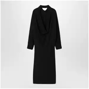 Balenciaga Black shirt dress in wool and silk