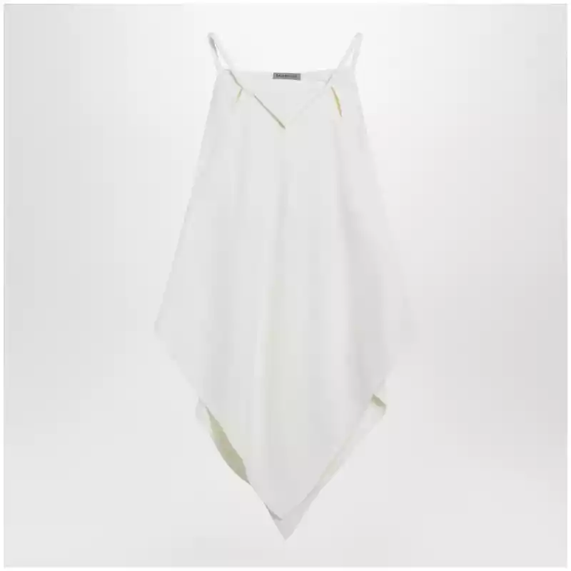 Balenciaga Scarf-inspired wool and silk crepe top in ivory