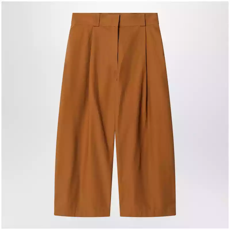 Balenciaga Camel-colored cotton trousers
