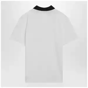Moncler White cotton piqué polo shirt with embroidered logo