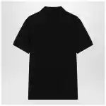 Moncler Black cotton piqué polo shirt with logo