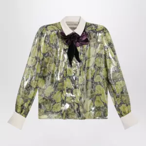 Valentino Shirt in lurex with Après L’Hiver Poppies print