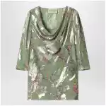 Valentino Green printed lurex shirt