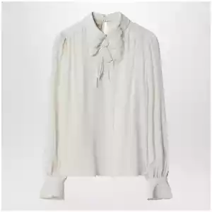 Valentino Vanilla-colored silk blouse with flower
