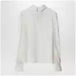 Valentino Vanilla-colored silk blouse with flower