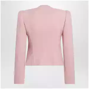 Valentino Cropped jacket in crispy light wool, Liberty Rose