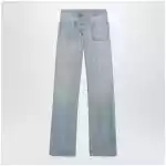 Valentino Straight-leg cotton denim jeans in light blue