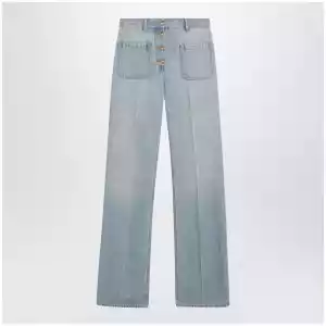 Valentino Straight-leg cotton denim jeans in light blue