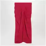 Valentino Red midi skirt with ruched detail