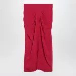 Valentino Red midi skirt with ruched detail
